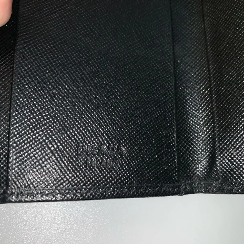 Authentic Prada Saffiano Leather 6 Key Wallet Black